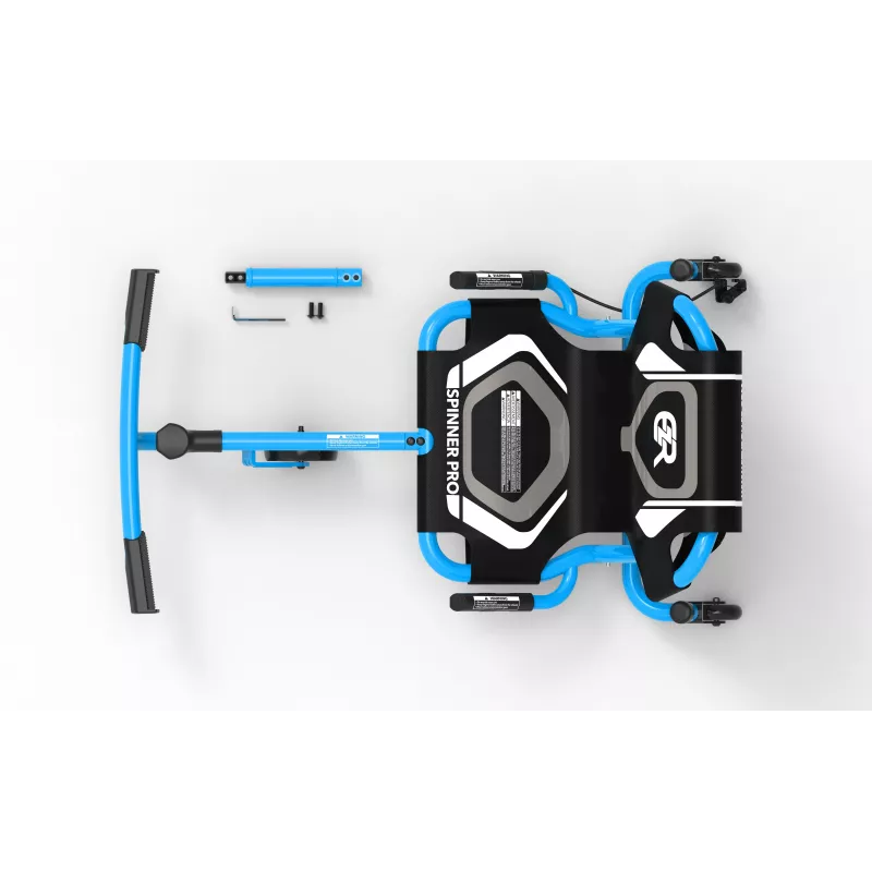 Go-kart de propulsión por pies EzyRoller Spinner Pro X con giro 360°, Azul, 10+ años