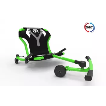 Go-kart de propulsión por pies con giro 360° EzyRoller Spinner Pro X Verde para niños a partir de 10 años