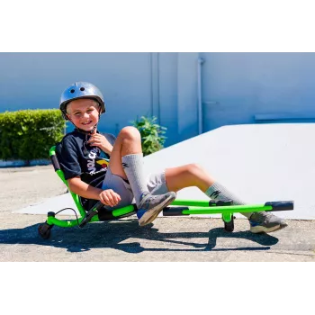Go-kart de propulsión por pies con giro 360° EzyRoller Spinner Pro X Verde para niños a partir de 10 años