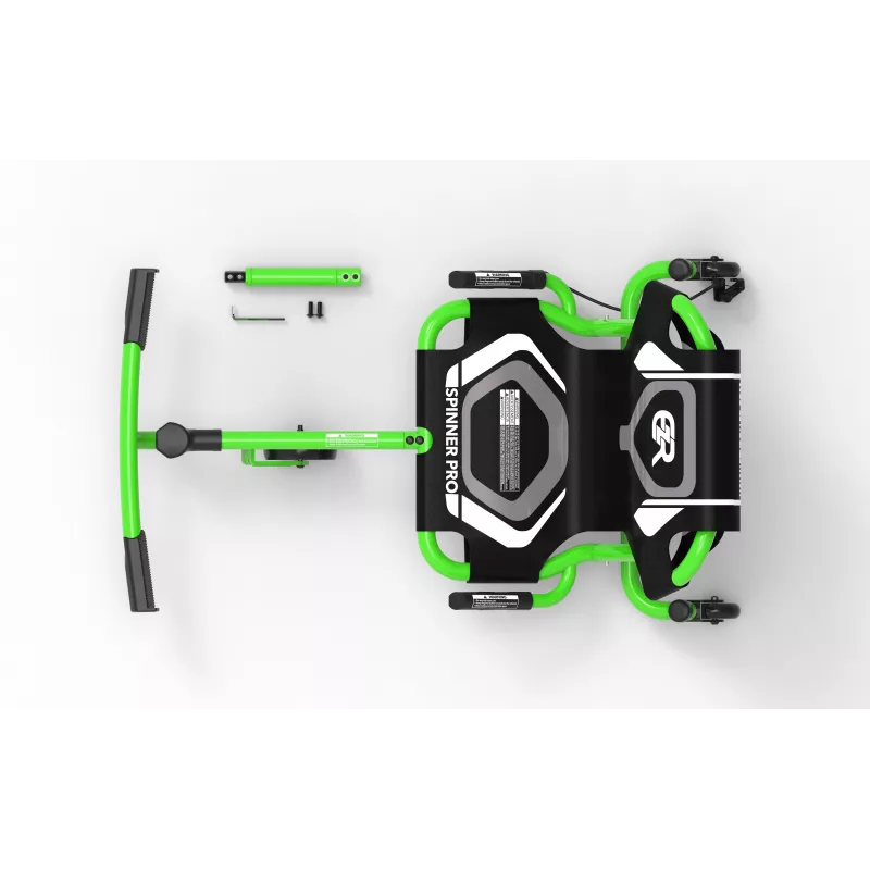 Go-kart de propulsión por pies con giro 360° EzyRoller Spinner Pro X Verde para niños a partir de 10 años