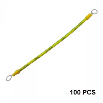 Cable de tierra HISMART con conectores para paneles solares, cobre, 4 mm², 20 cm, 100 uds.