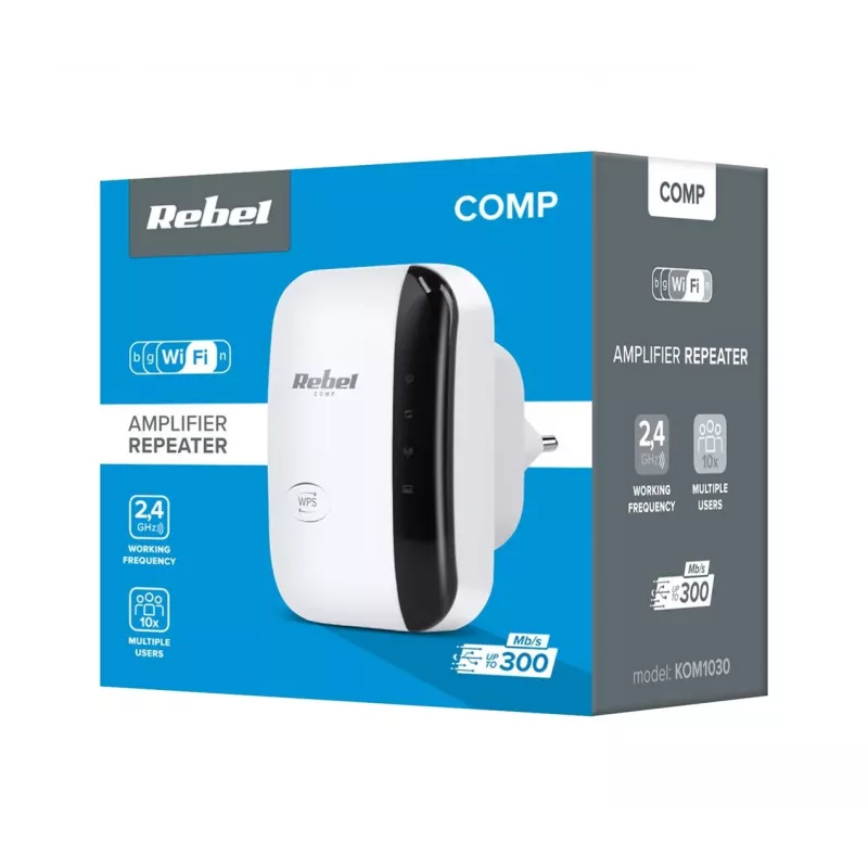 Rebel Amplificador de señal Wi-Fi KOM1030 Blanco