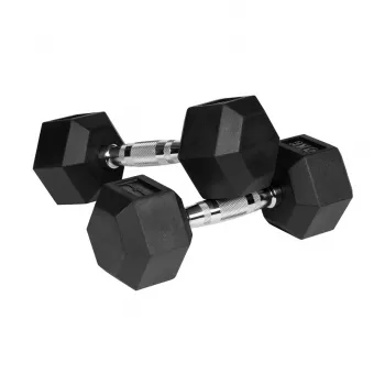 REBEL ACTIVE Mancuernas de hierro fundido con recubrimiento de goma 2x5 kg