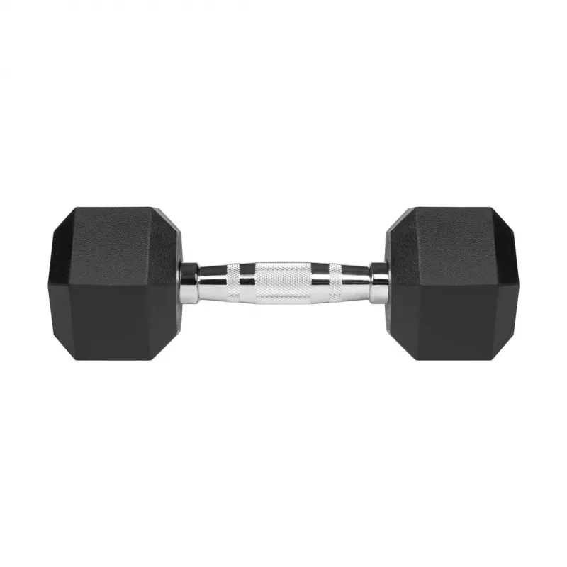 REBEL ACTIVE Mancuernas de hierro fundido con recubrimiento de goma 2x5 kg
