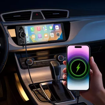 KRUGER & MATZ KM2016 Radio para coche 1DIN con Apple CarPlay y Android Auto, pantalla táctil LCD de 7