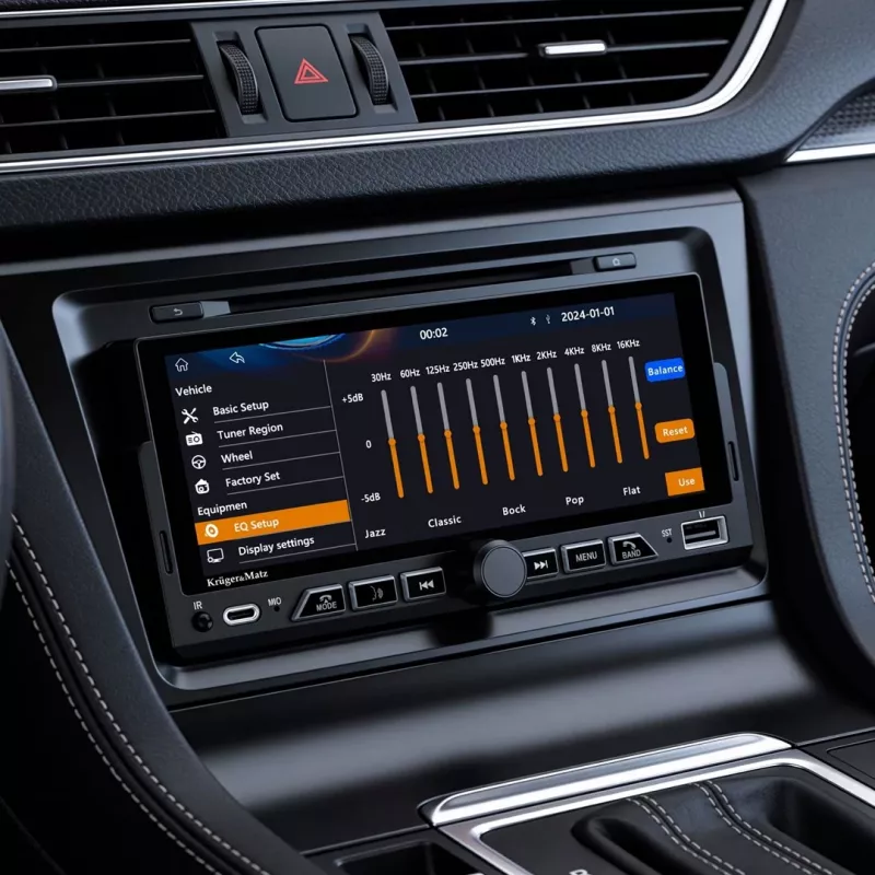 KRUGER & MATZ KM2017 Radio para coche 1DIN con Apple CarPlay y Android Auto