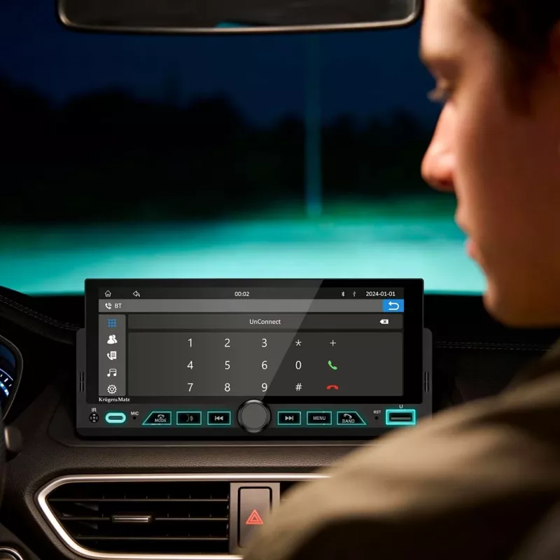 KRUGER & MATZ KM2017 Radio para coche 1DIN con Apple CarPlay y Android Auto