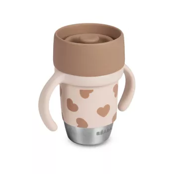 Beaba BigLove Vaso de entrenamiento de acero inoxidable 360° 250 ml Rosa