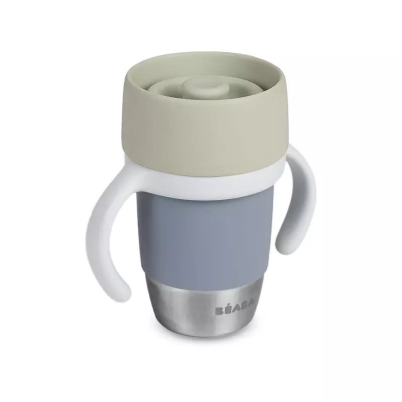 Beaba Vaso de entrenamiento de acero inoxidable 360° Pebble Grey