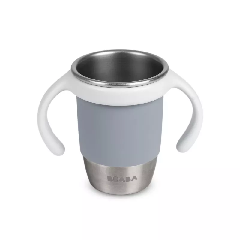 Beaba Vaso de entrenamiento de acero inoxidable 360° Pebble Grey