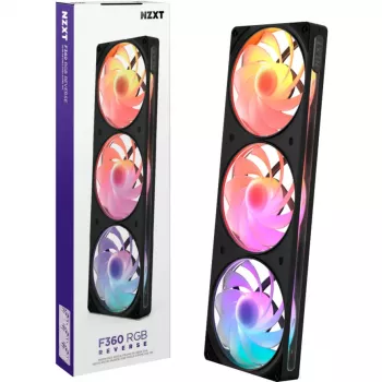 NZXT F360 RGB Refrigeración líquida AIO para CPU 360mm, Negro, Reverse