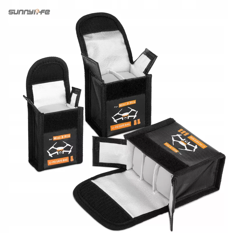 SUNNYLIFE Bolsa de transporte de baterías para DJI Mini 3 Pro / Mini 4 Pro - Para 3 baterías Li-Po (Negro)