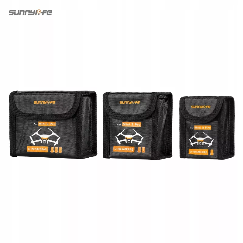 SUNNYLIFE Bolsa de transporte de baterías para DJI Mini 3 Pro / Mini 4 Pro - Para 3 baterías Li-Po (Negro)