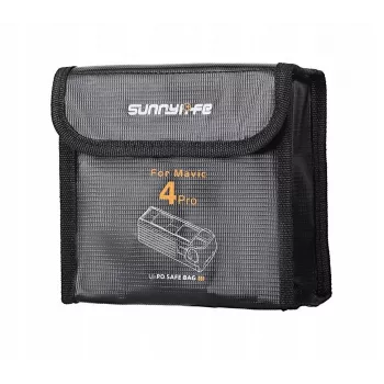 Bolsa ignífuga de almacenamiento de baterías SUNNYLIFE para 3x baterías DJI Mavic 4 Pro - negro