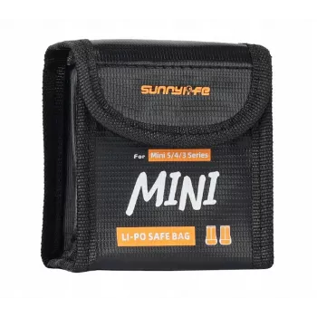Bolsa de seguridad ignífuga para baterías SUNNYLIFE para 2x baterías DJI Mini 5/4/3 Pro / Mini 3 / Lito 1 / Lito X1