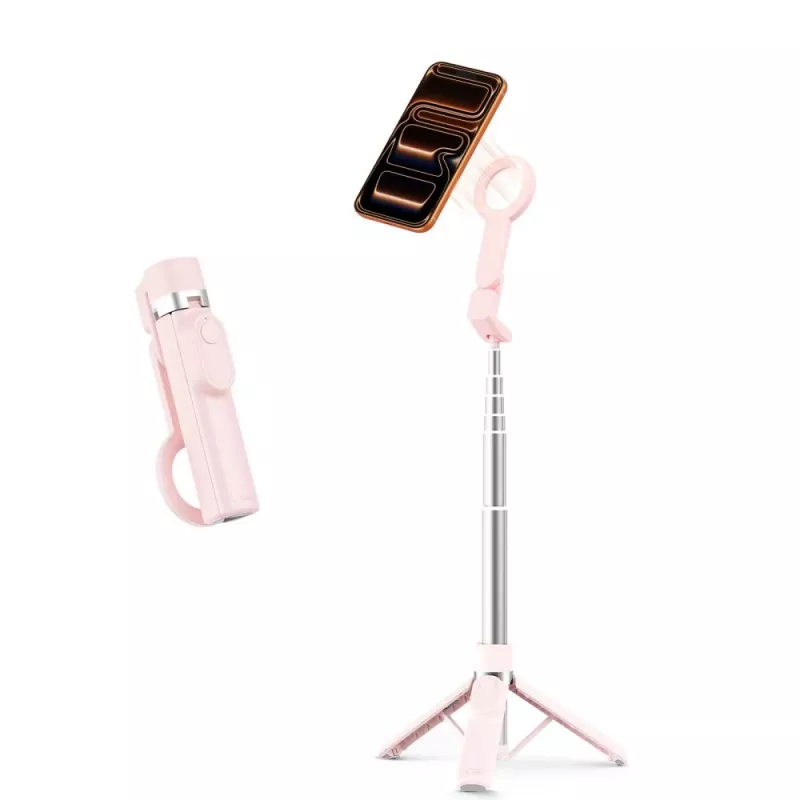 Palo selfie con trípode Bluetooth MagSafe TECH-PROTECT L11S rosa