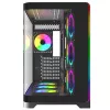 Caja de PC gaming semitorre Rampage LYRON, 7x ventiladores ARGB PWM, cristal templado, negra