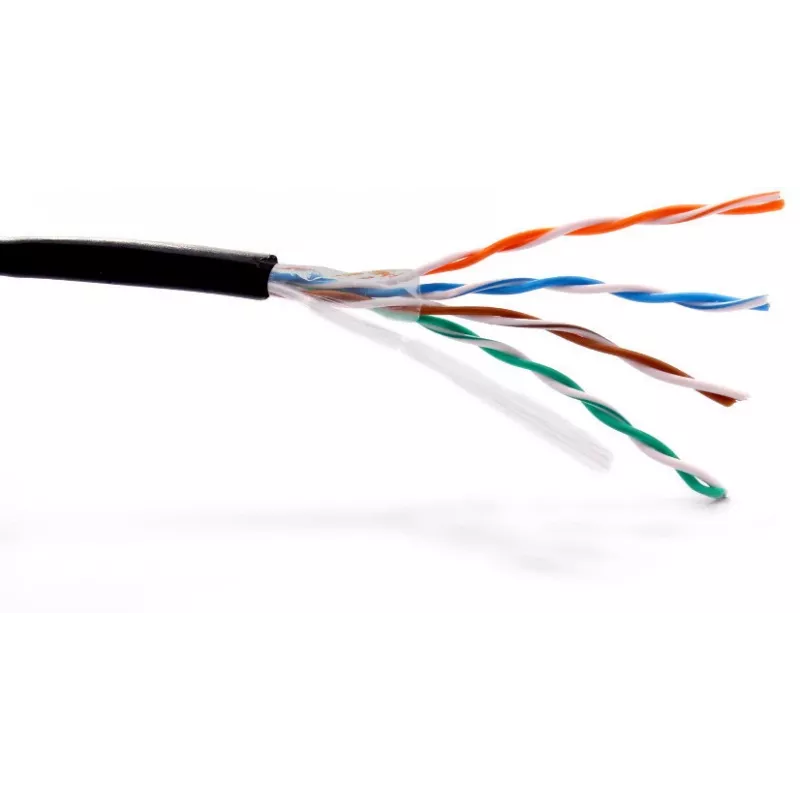 GETFORT PREMIUM Cable de red Cat.5e U/UTP para exterior resistente a los rayos UV 500m Negro