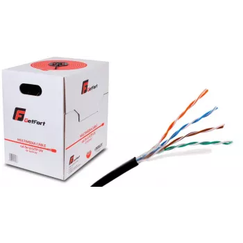 Cable de red para exterior UV Dry Core Cat.5e U/UTP GETFORT Premium 305m negro