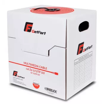 Cable de red para exterior UV Dry Core Cat.5e U/UTP GETFORT Premium 305m negro