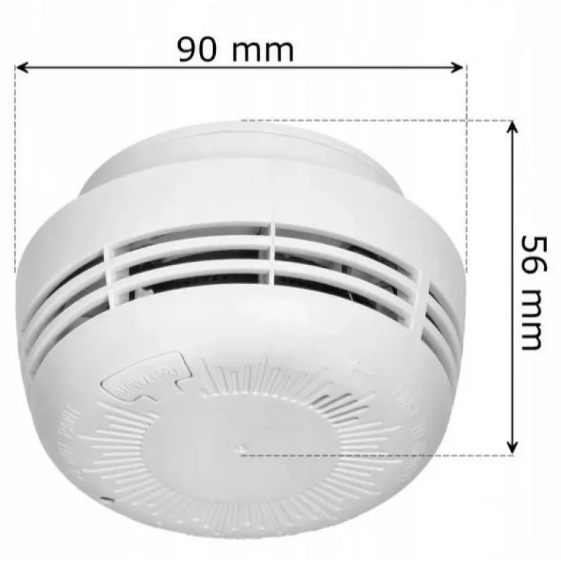ORNO OR-DC-634 Detector de humo fotoeléctrico con pila de 9V, alarma de 85 dB, EN 14604