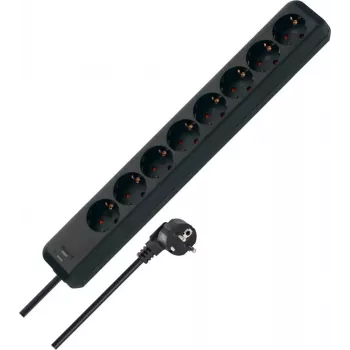 Brennenstuhl Eco-Line Regleta de enchufes 8 tomas Negra H05 - Regleta de enchufes