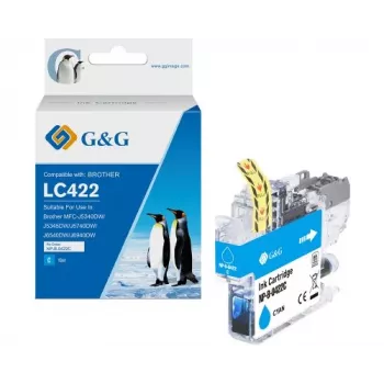 G&G Cartucho de tinta compatible para Brother LC422C cian (550 páginas)