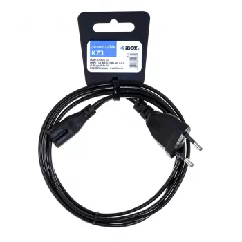iBox KZ3 Cable de alimentación, Euro 2 pines a IEC C7 (Figure-8), Negro