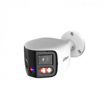 Cámara de red exterior panorámica DAHUA IPC-PFW31259S-A180-E2-AS-PV-0280B 5MP de doble objetivo con disuasión activa, audio bidireccional y PoE/Wi-Fi