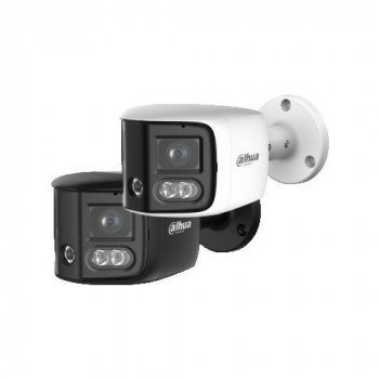 Cámara de red exterior panorámica DAHUA IPC-PFW31259S-A180-E2-AS-PV-0280B 5MP de doble objetivo con disuasión activa, audio bidireccional y PoE/Wi-Fi