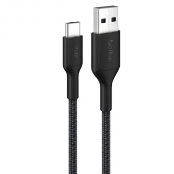 Belkin BOOSTCHARGE cable USB-C a USB-A trenzado 2m negro