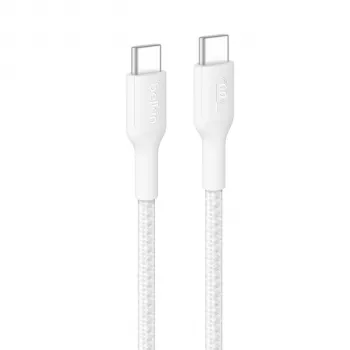 Belkin BOOSTCHARGE cable USB-C a USB-C trenzado 60W PD 2m blanco
