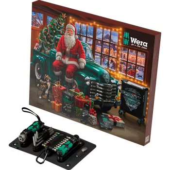 Wera 2026 calendario de adviento set de herramientas de 24 piezas con destornilladores Kraftform, puntas, soporte Rapidaptor y caja textil