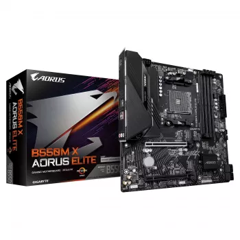 GIGABYTE B550M X AORUS ELITE AM4 Placa base Micro-ATX, AMD B550, 4x DDR4, HDMI/DP, 2x M.2, 2.5GbE, Wi-Fi 6E