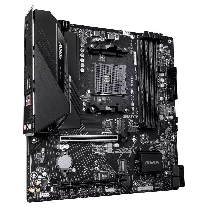 GIGABYTE B550M X AORUS ELITE AM4 Placa base Micro-ATX, AMD B550, 4x DDR4, HDMI/DP, 2x M.2, 2.5GbE, Wi-Fi 6E