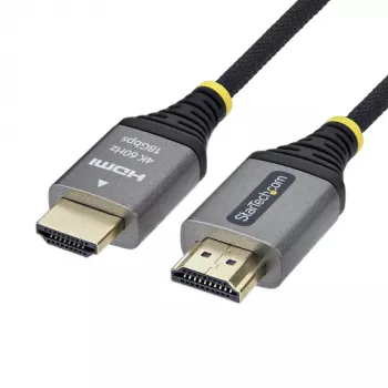 StarTech.com cable HDMI Premium High Speed con Ethernet - 3 m - negro y plata - 4K 60Hz, 1440p 144Hz, 18 Gbps, HDMI 2.0, conector macho a conector macho
