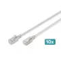 DIGITUS CAT 6A F/FTP Cable de red Slim, 0,5 m, Gris, pack de 10
