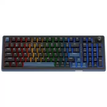 Ducky OK-M 98 teclado gaming, layout 98%, hot-swappable, retroiluminación RGB, ANSI US, interruptores lineales KTT Wine Red