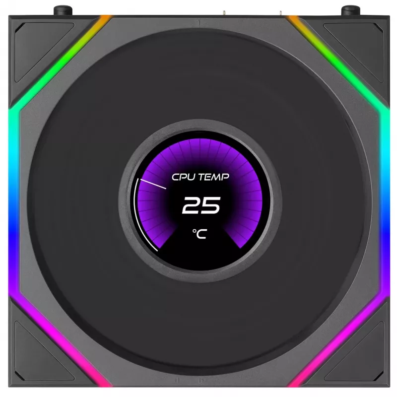 Lian Li UNI FAN TL LCD FLEX Wireless 120mm Reverse Blade ARGB PWM ventilador con pantalla LCD - negro