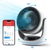 SwitchBot ventilador de circulación inteligente con batería, 100 niveles de velocidad, oscilación horizontal de 90° y vertical de 100°, Bluetooth y Wi-Fi (requiere hub), blanco