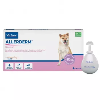 Virbac Allerderm Spot-On para perros - apoyo dermatológico de la barrera cutánea, 6 pipetas x 4 ml