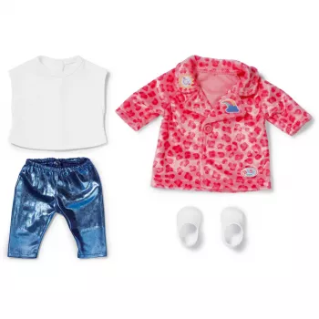 ZAPF CREATION BABY born conjunto de abrigo Sarah Engels 43cm - rosa/gris/blanco outfit para muñeca, 3 piezas
