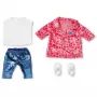 ZAPF CREATION BABY born conjunto de abrigo Sarah Engels 43cm - rosa/gris/blanco outfit para muñeca, 3 piezas