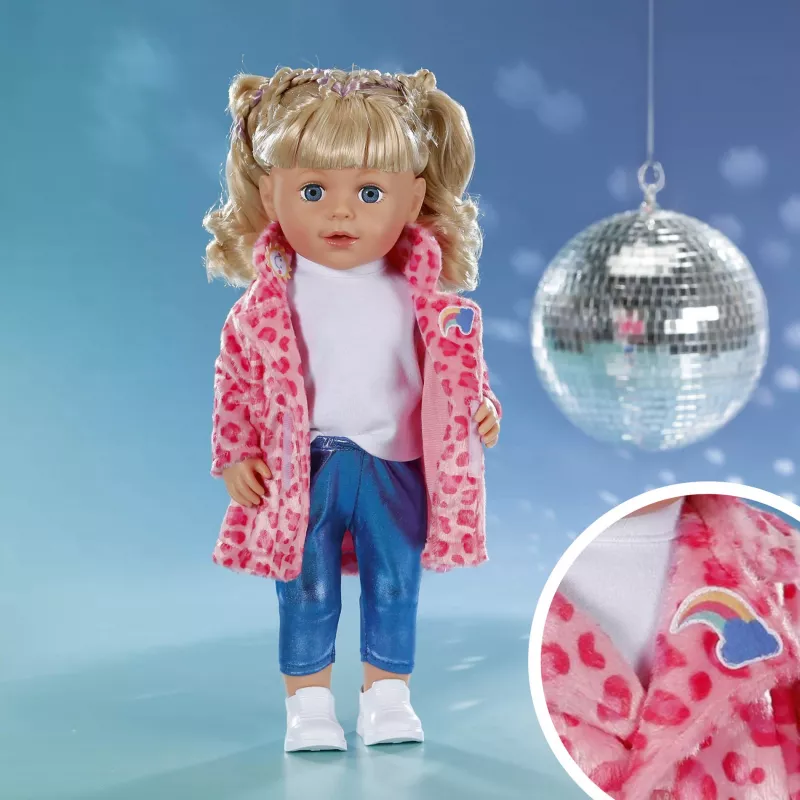 ZAPF CREATION BABY born conjunto de abrigo Sarah Engels 43cm - rosa/gris/blanco outfit para muñeca, 3 piezas