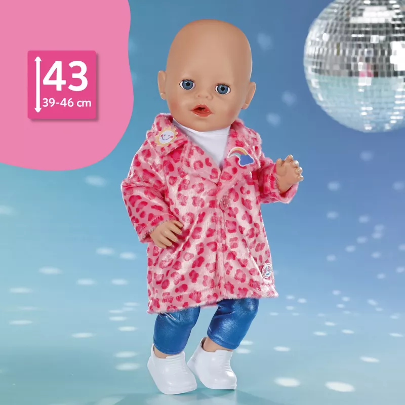 ZAPF CREATION BABY born conjunto de abrigo Sarah Engels 43cm - rosa/gris/blanco outfit para muñeca, 3 piezas