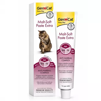 GimCat Malt-Soft Paste Extra - Pasta anti-bolas de pelo para gatos, 100 g