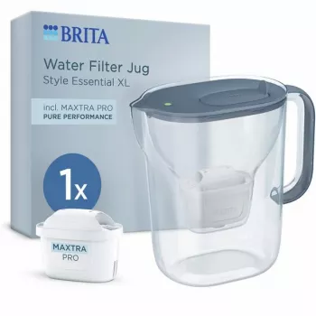 BRITA Style Essential XL Jarra filtrante de agua azul con filtro MAXTRA PRO Pure Performance