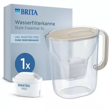 BRITA Style Essential XL jarra filtrante 3,6L blanco + MAXTRA PRO Pure Performance Sand
