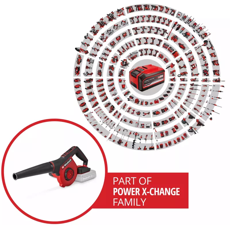 Einhell Power X-Change Soplador de hojas a batería TE-CB 18/270 Li - Solo (18 V, rojo/negro, sin batería)
