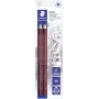 STAEDTLER Tradition Jumbo HB lápices de grafito triangulares, pack de 2, negro con rayas clásicas